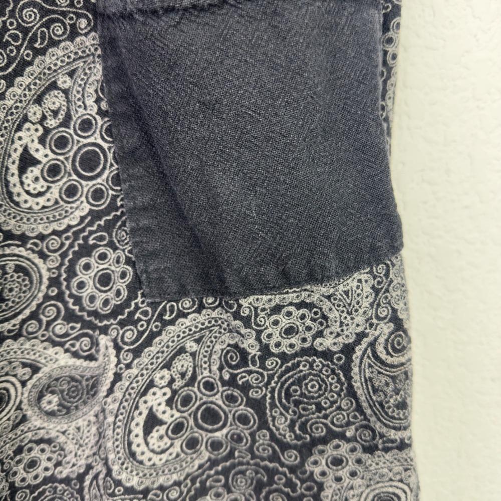 Harem Pants Womens S Black Patchwork Paisley Drop… - image 8